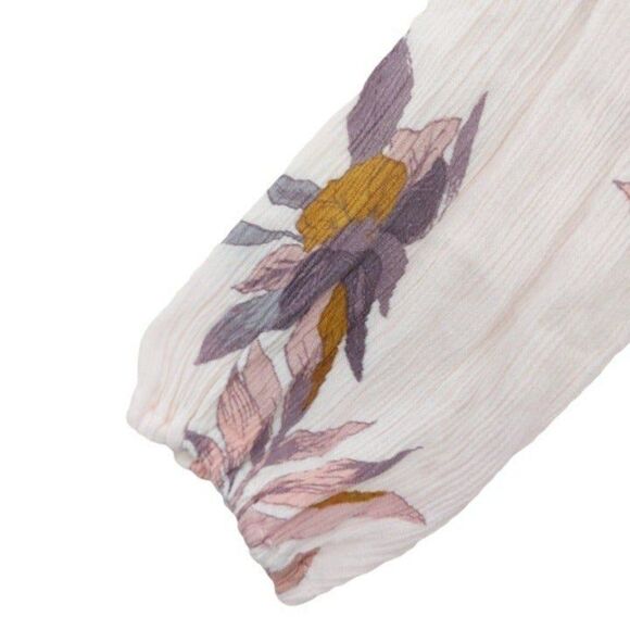 Free People Mini Dress Womens XS Pink Floral Peasant Bohemian Cottagecore - Picture 10 of 11